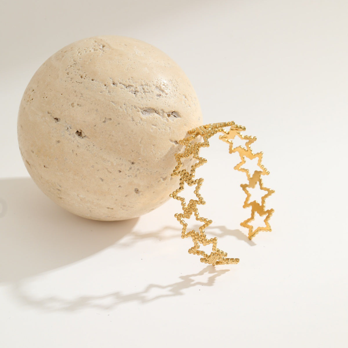 Jade Gold Tone Star Cuff Bracelet