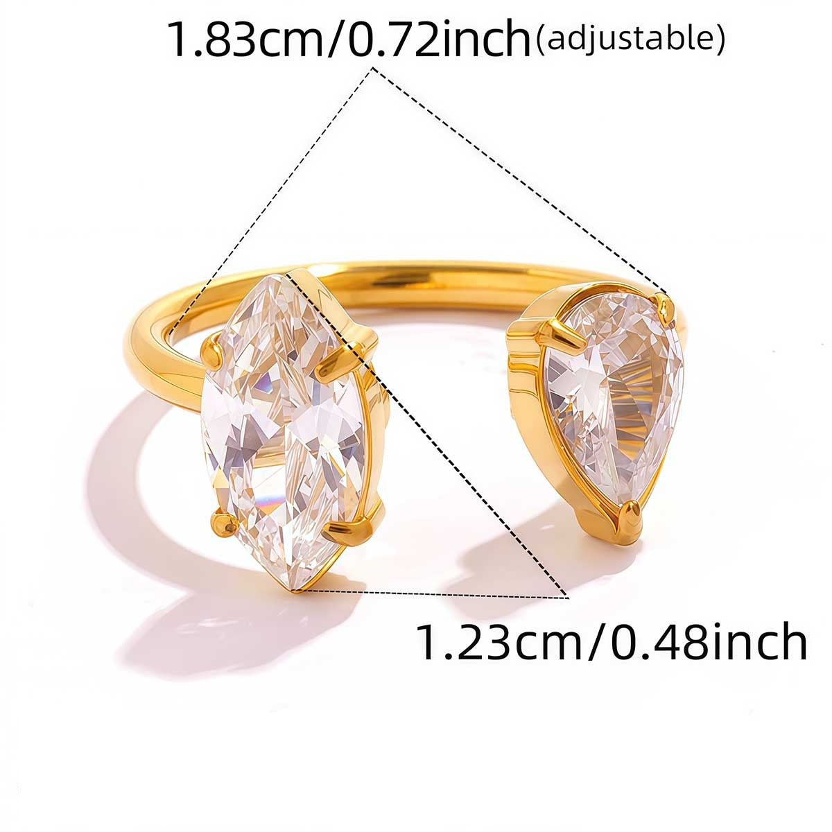 Audrey Kay Gold Tone Zircon Ring