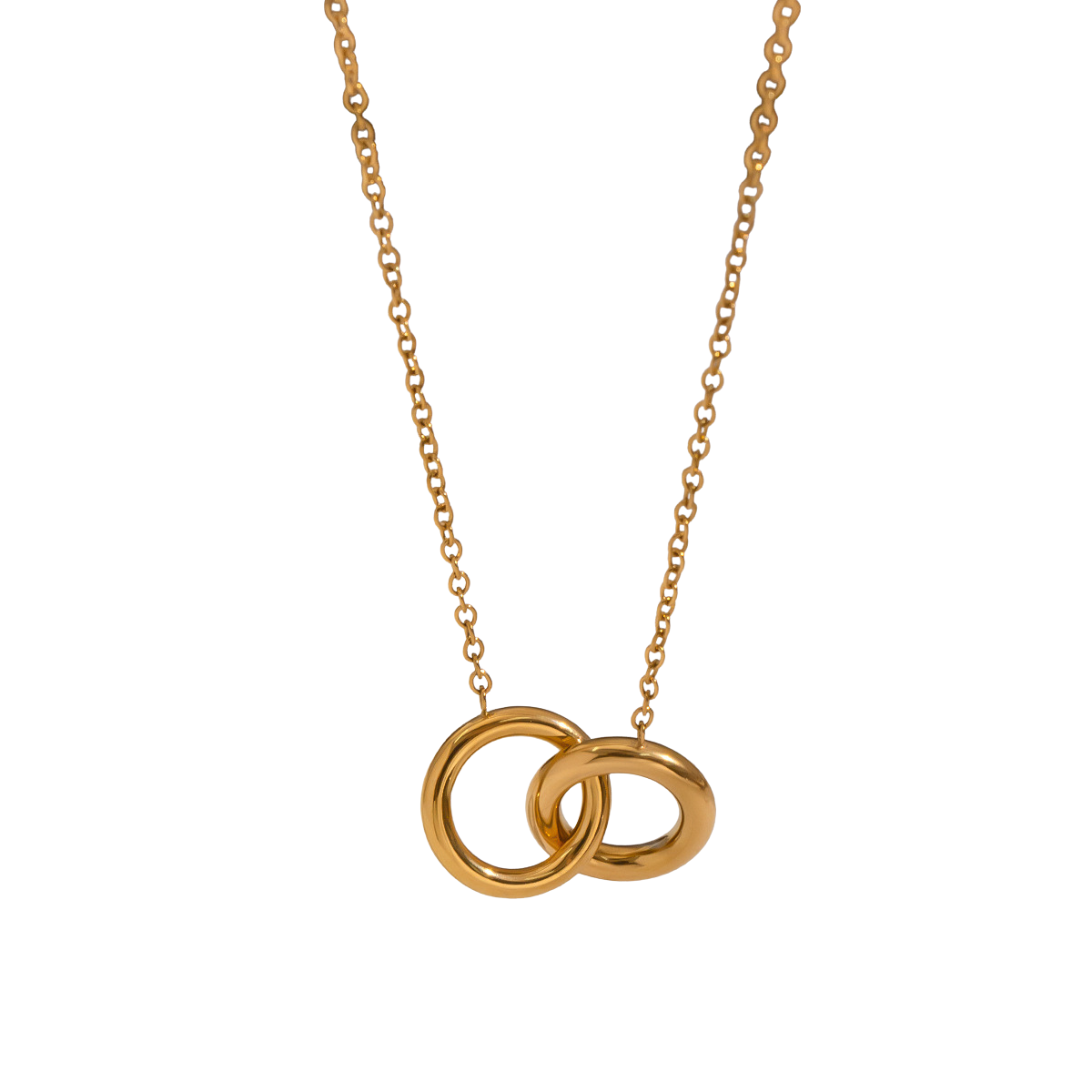 Alaia Gold Tone Interlock Circles Necklace