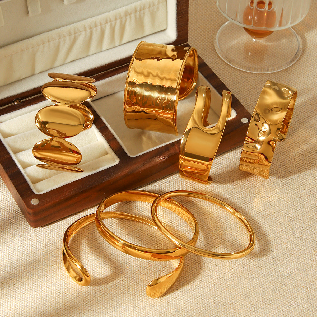 Remi Gold Tone Cuff Bracelet