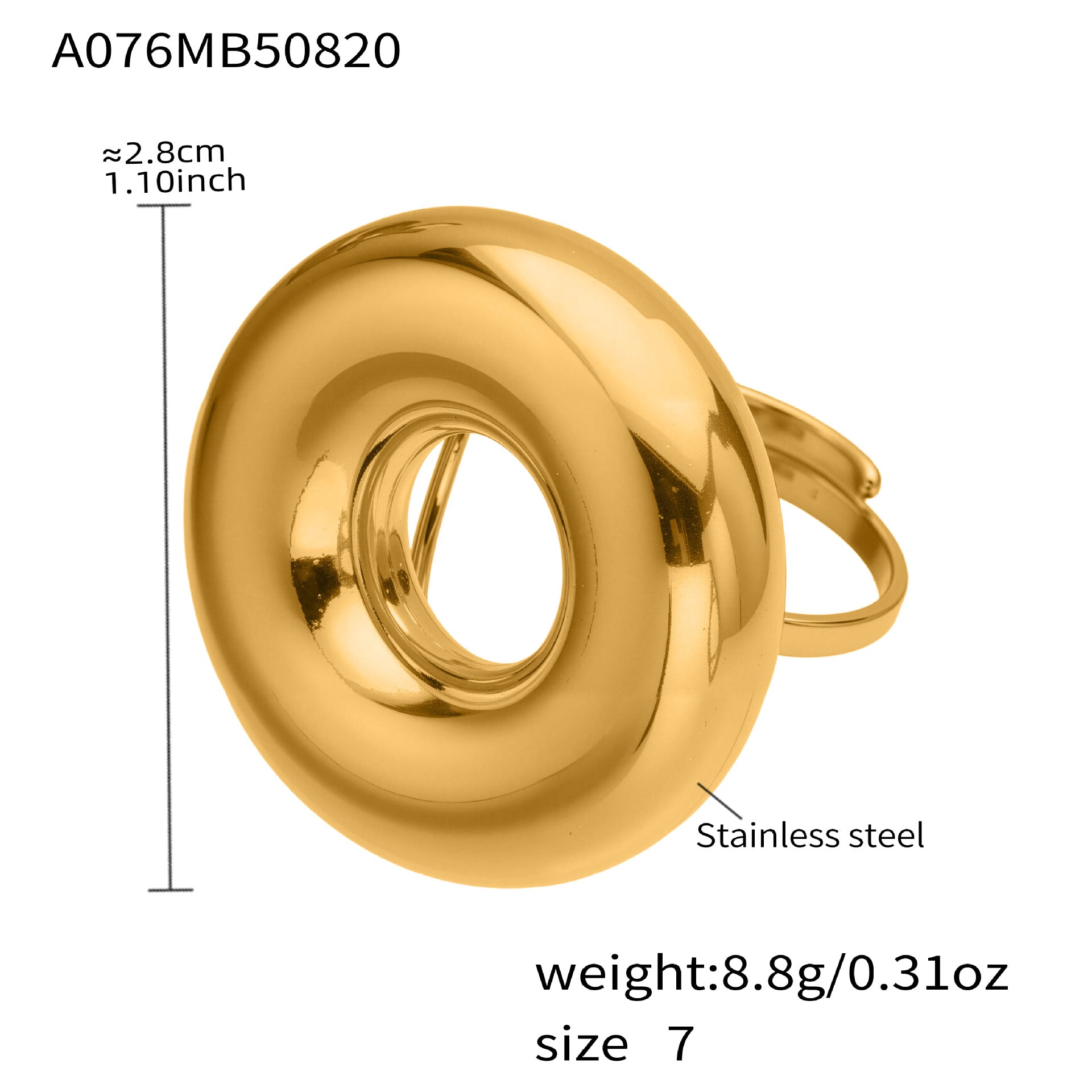 Lilah Gold Tone Round Ring - size 7