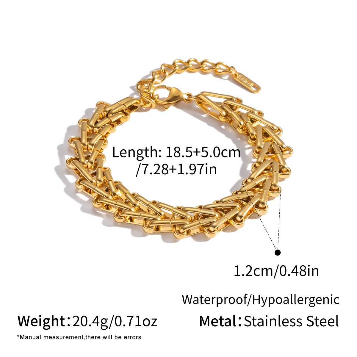 Bella Gold Thick Chain Bracelet
