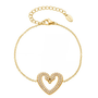 Parker Gold Tone Swan Heart Zircon Bracelet