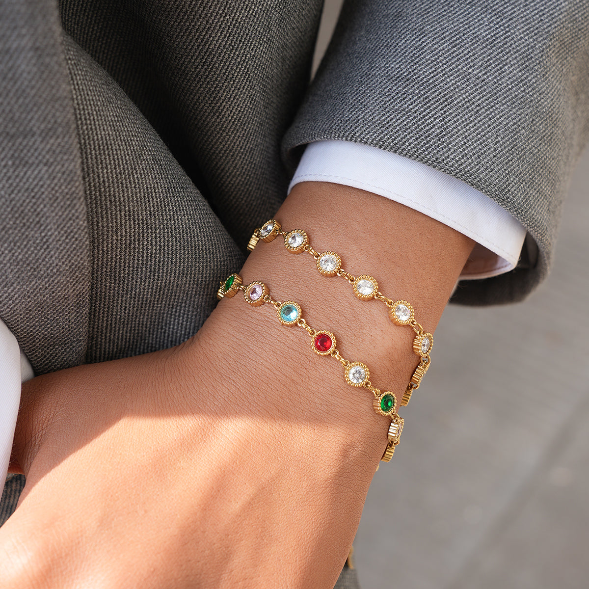 Breille Gold Tone Zircon Bracelet
