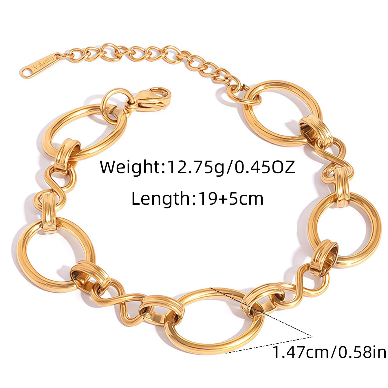 Kaylani Gold Tone Chain Bracelet
