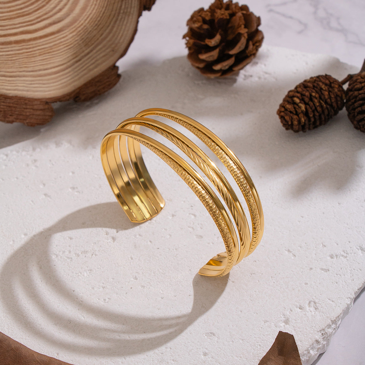 Sloane Gold Tone Cuff Bracelet