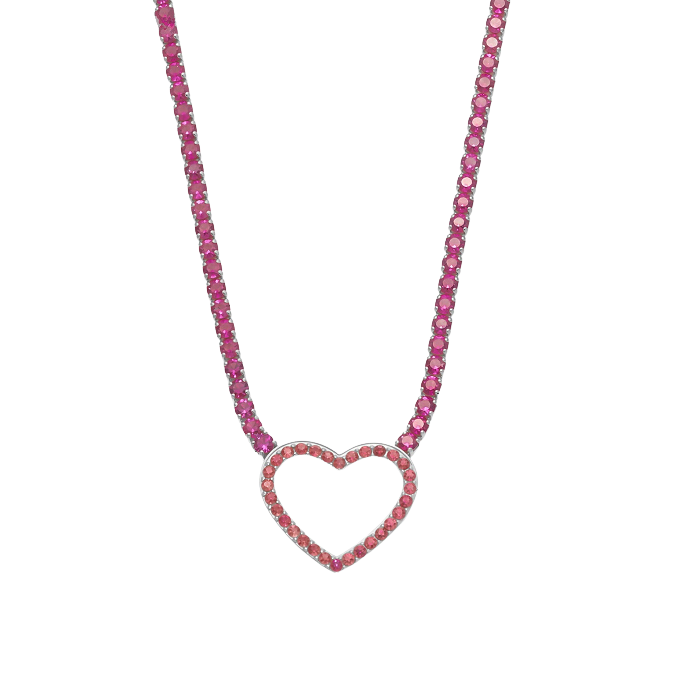 Ailany Pink Heart Zircon Necklace