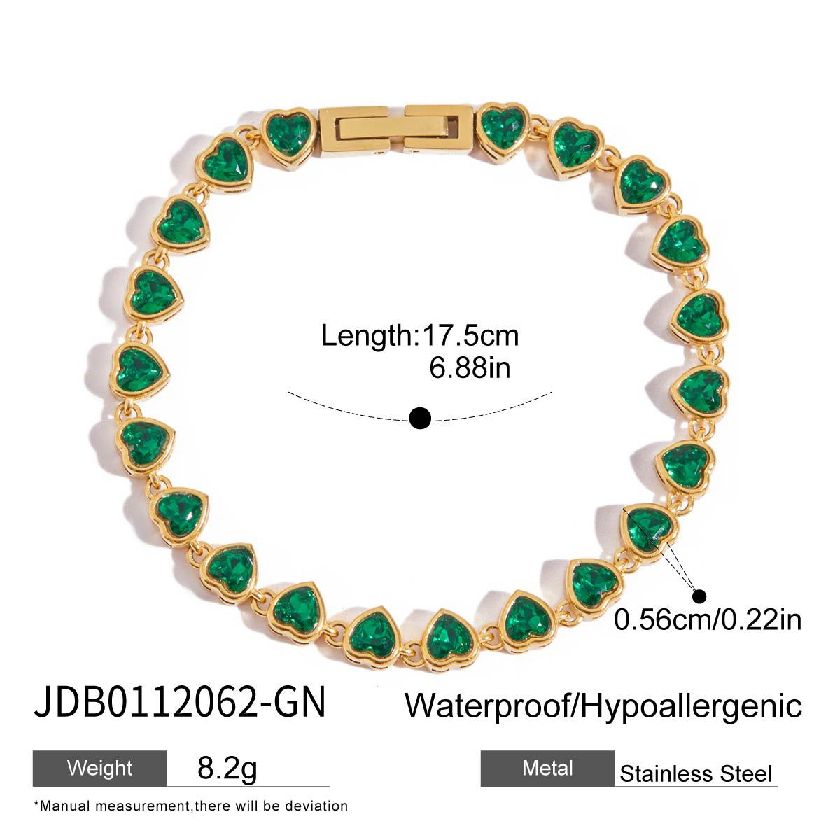 Mary Gold Tone Green Zircon Bracelet