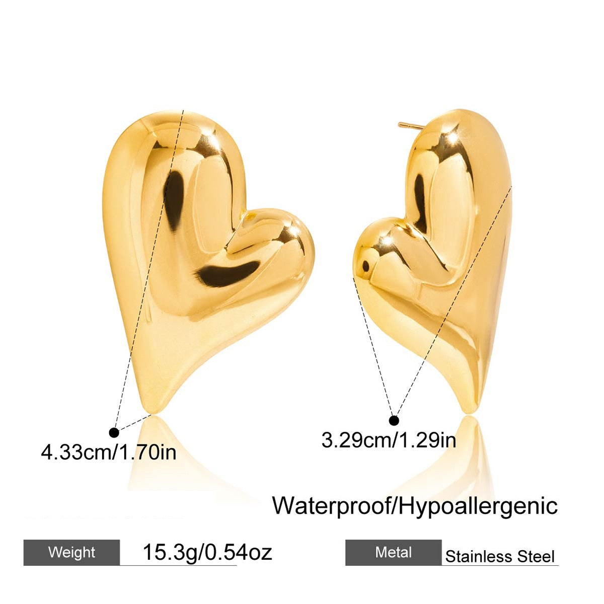 Raelynn Gold Tone Heart Statement Earrings