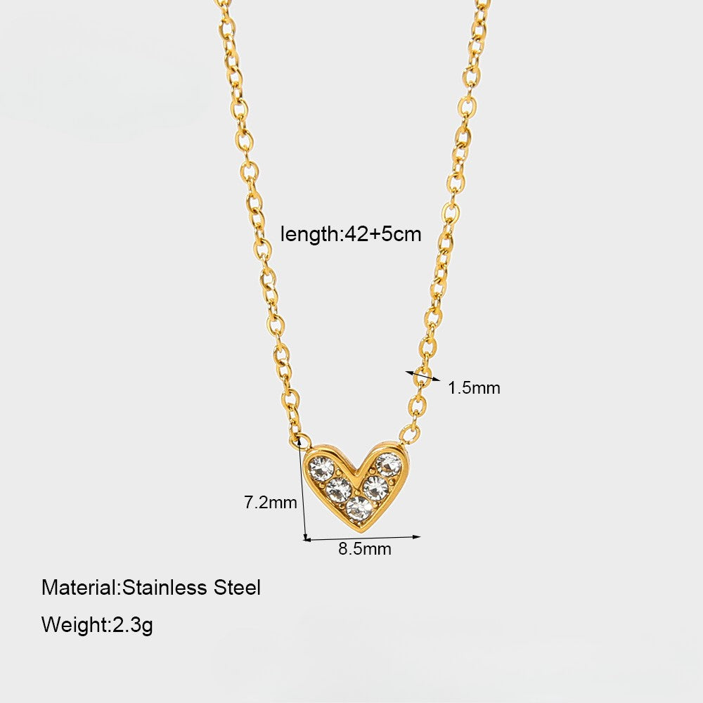 Ember Gold Tone Heart Zircon Necklace
