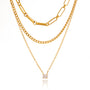 Rosalie Gold Tone Zircon Layered Necklace