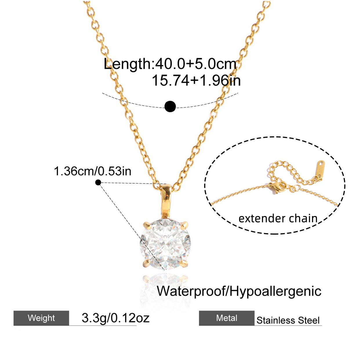 Adaline Gold Tone Zircon Necklace