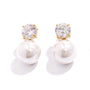 Emery Gold Tone Pearl Zircon Earrings