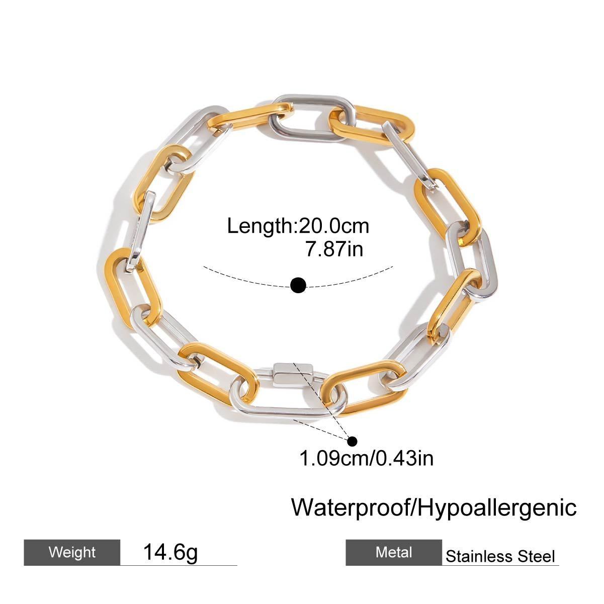 Brooklyn Two Tone Chain Bracelet