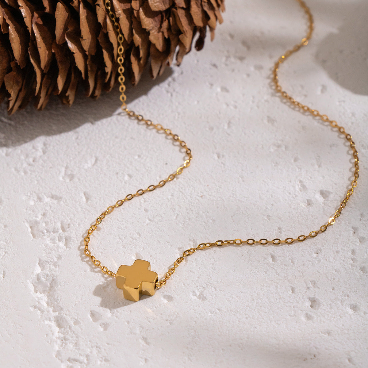 Isla Gold Tone Cross Necklace