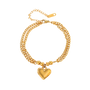 Isabel Gold Tone Heart Chain Bracelet