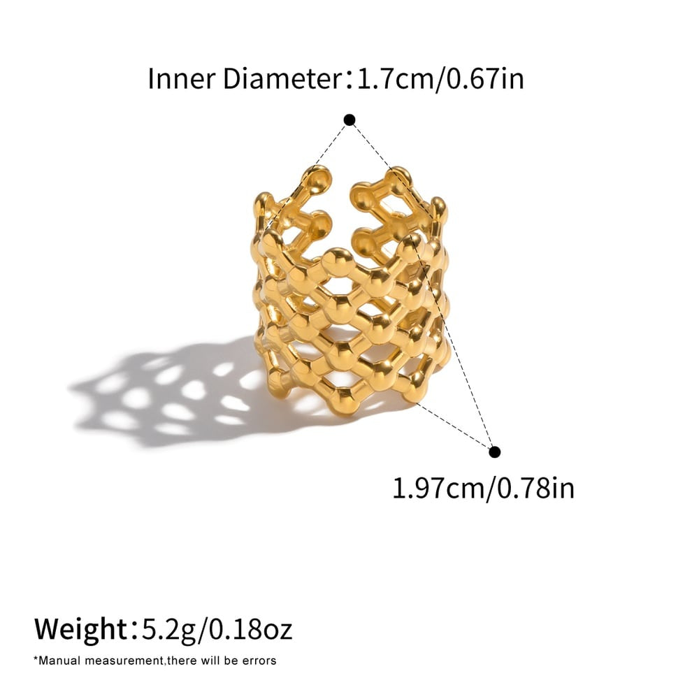 Riley Gold Tone Hollowed Out Ring