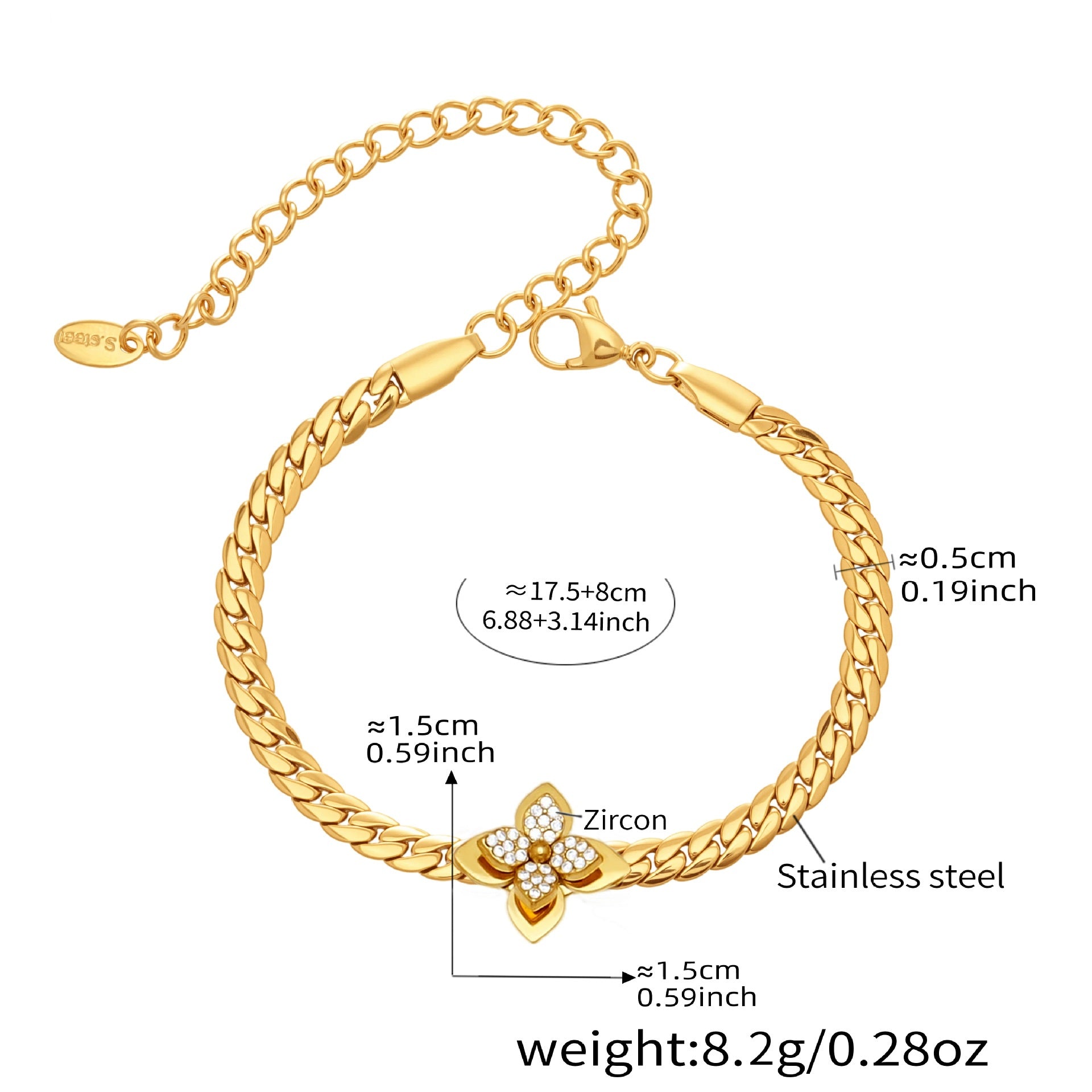 Maeve Mae Gold Tone Flower Zircon Bracelet