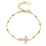Eleanor Gold Tone Cross Zircon Bracelet