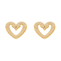 Parker Gold Tone Swan Heart Zircon Earrings