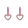 Ailany Pink Heart Zircon Earrings