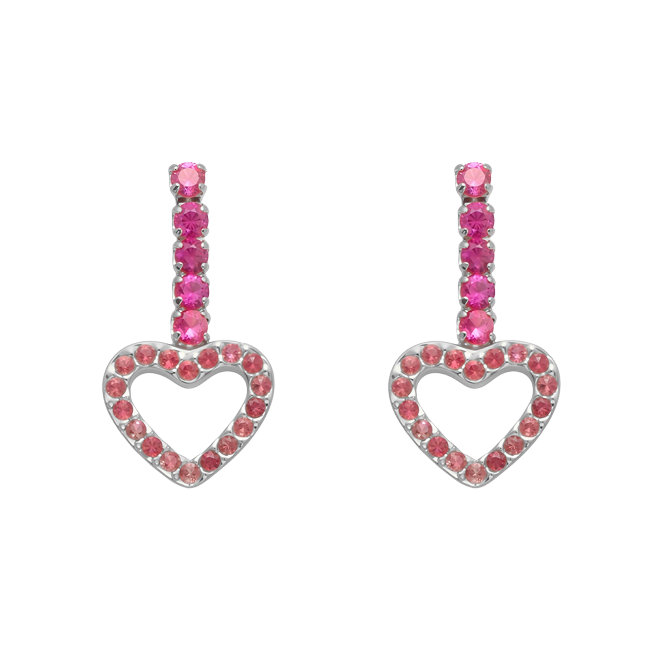 Ailany Pink Heart Zircon Earrings