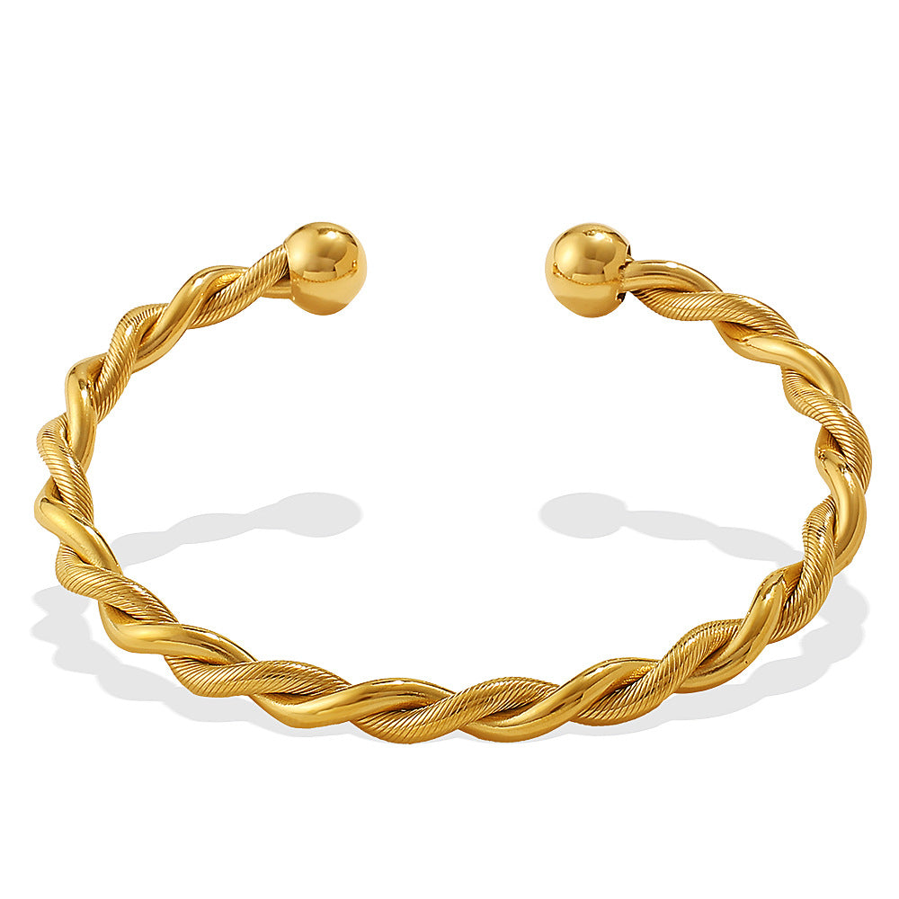 Alora Gold Tone Twisted Cuff Bracelet