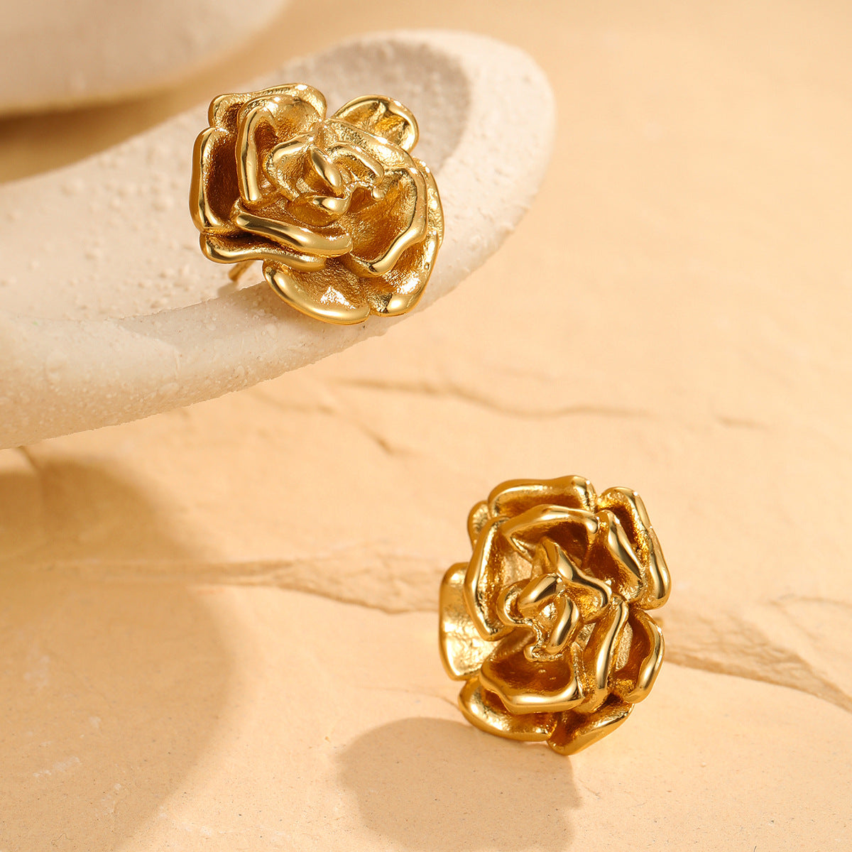 Blakely Gold Tone Flower Stud Earrings