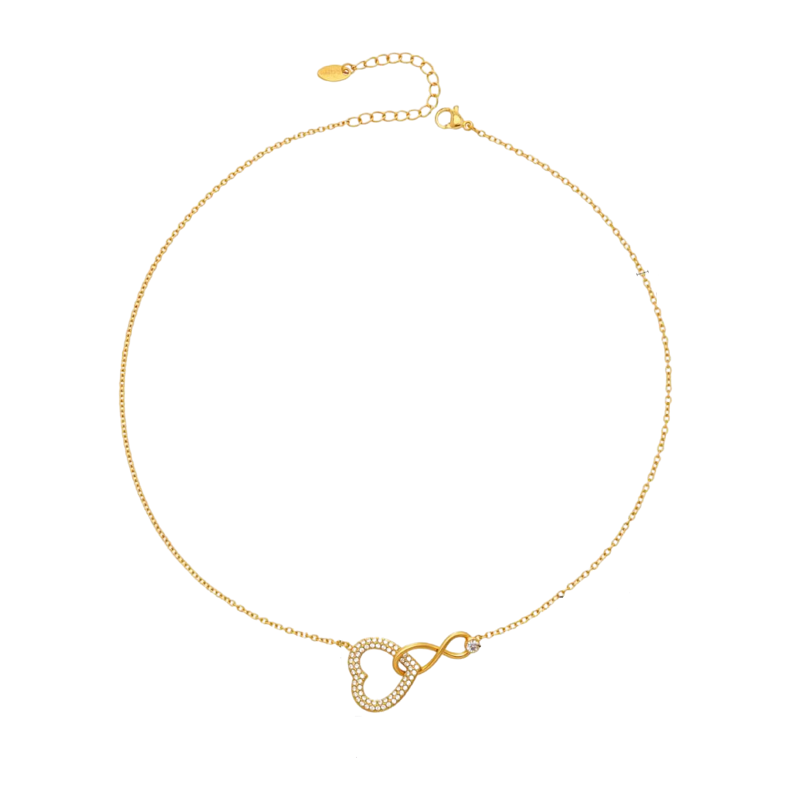 Maria Gold Tone Infinity Heart Zircon Necklace