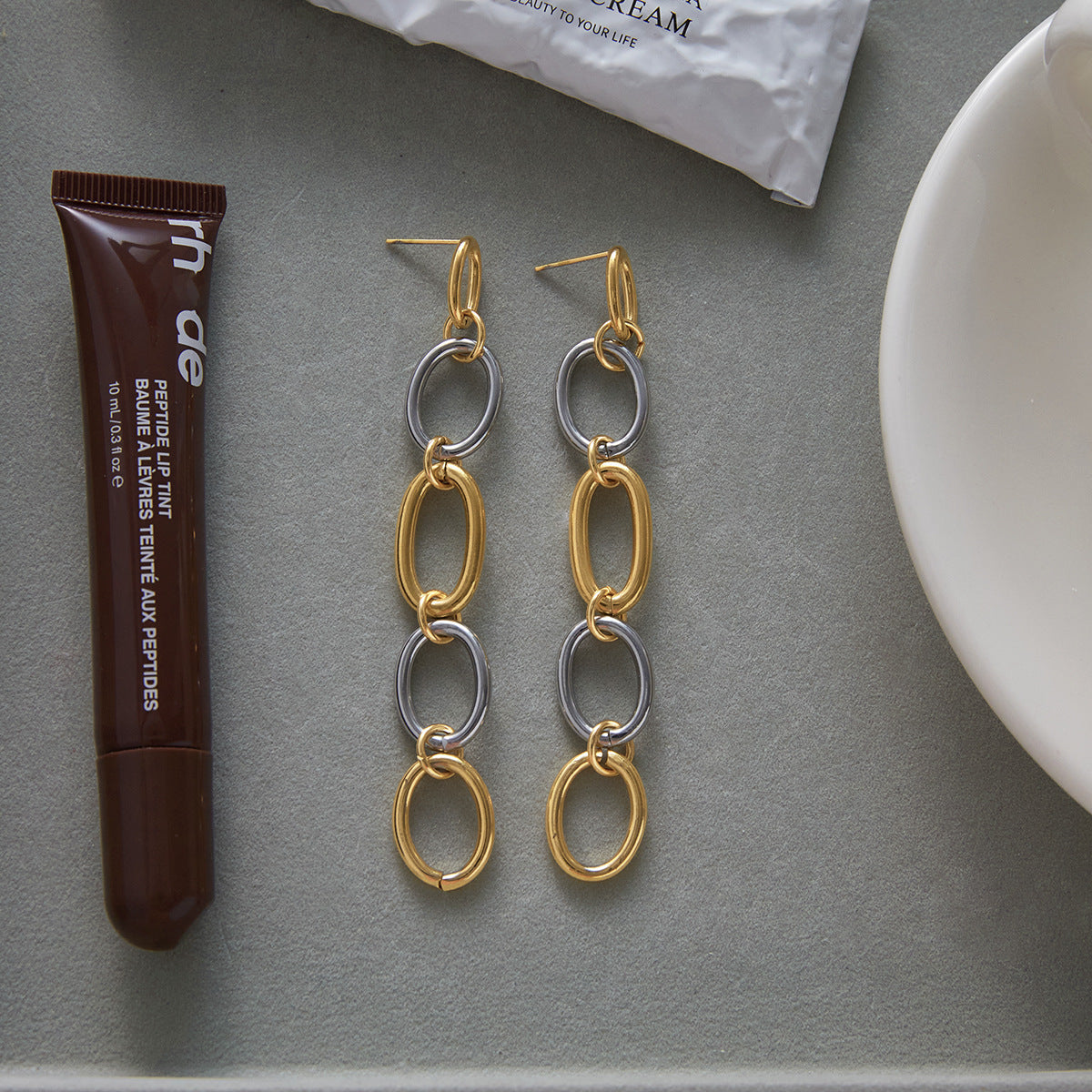 Charlotte Two Tone Drop Earrings