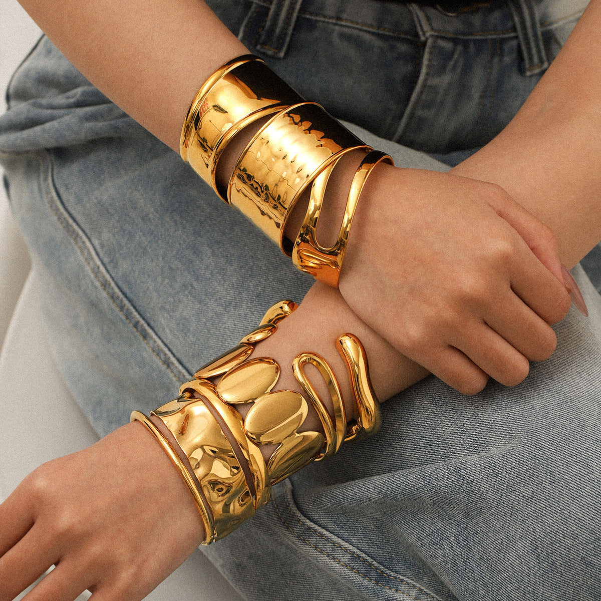 Remi Gold Tone Cuff Bracelet