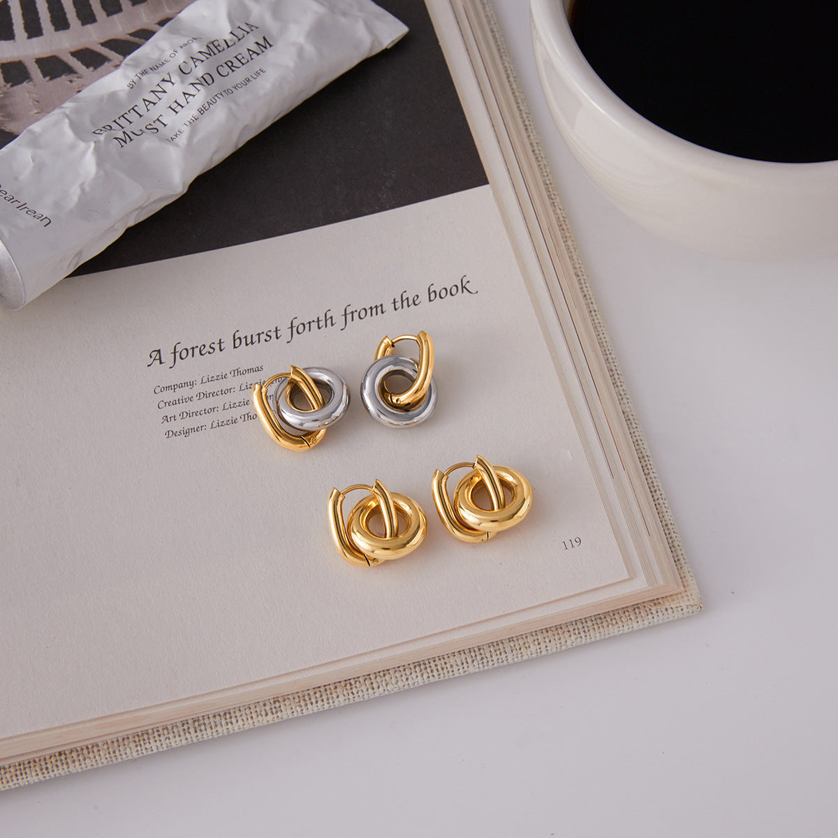Sutton Gold Tone Hoops Earrings