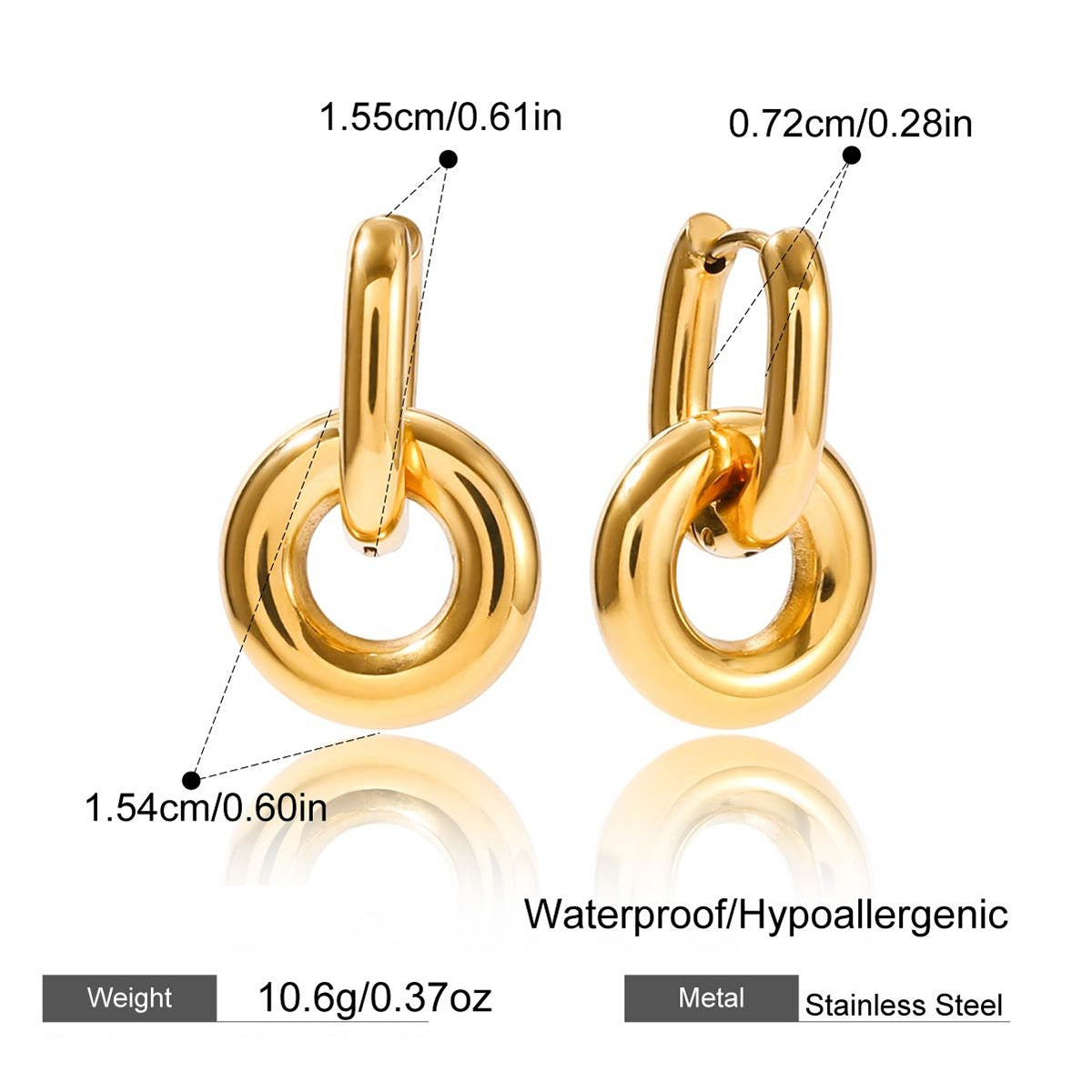 Sutton Gold Tone Hoops Earrings