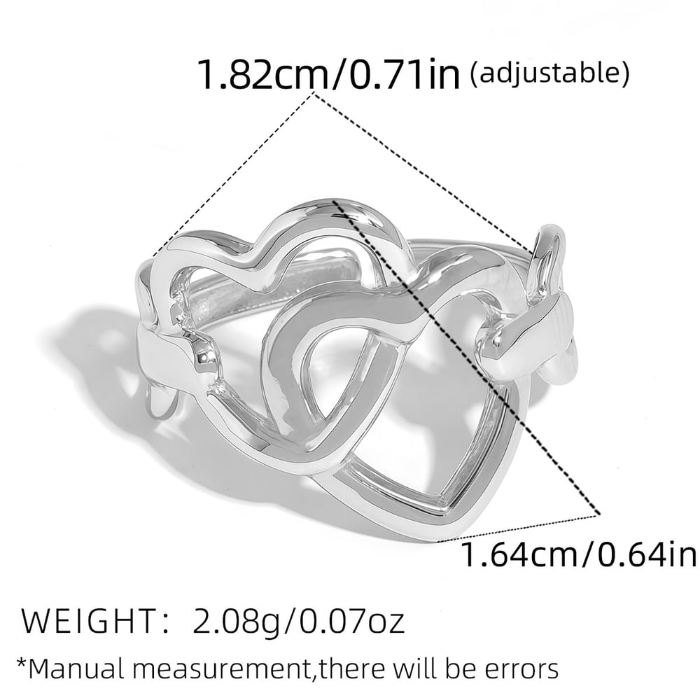 Aurora Silver Tone Heart Ring