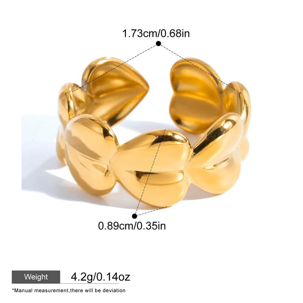 Nova Gold Tone Multiple Hearts Ring