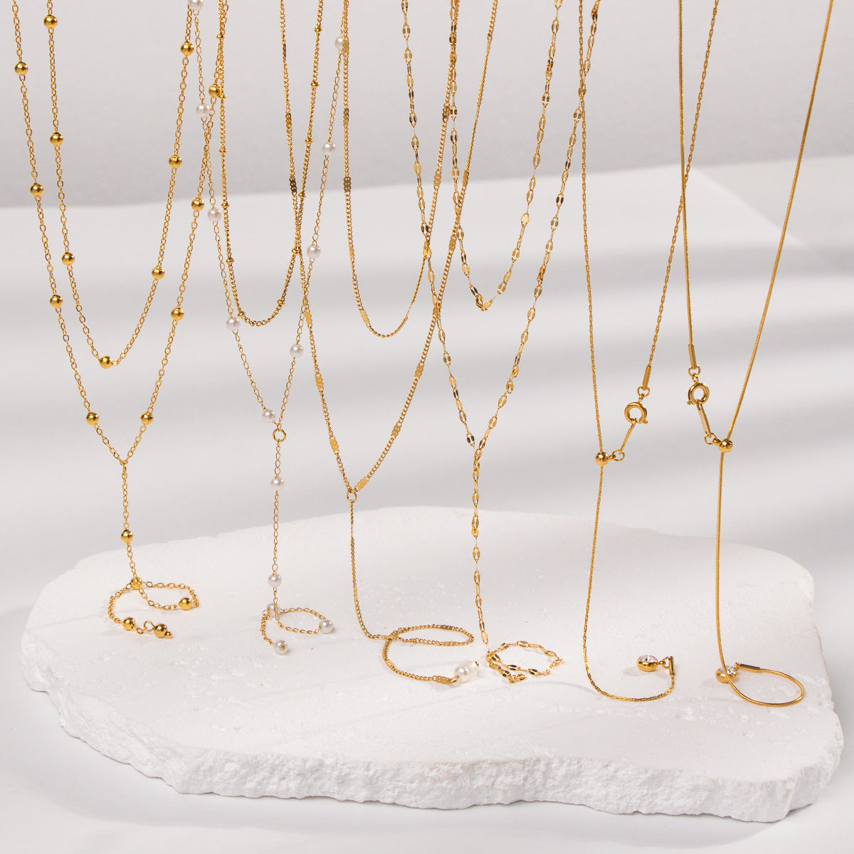 Sophie Gold Tone Layered Drop Earrings