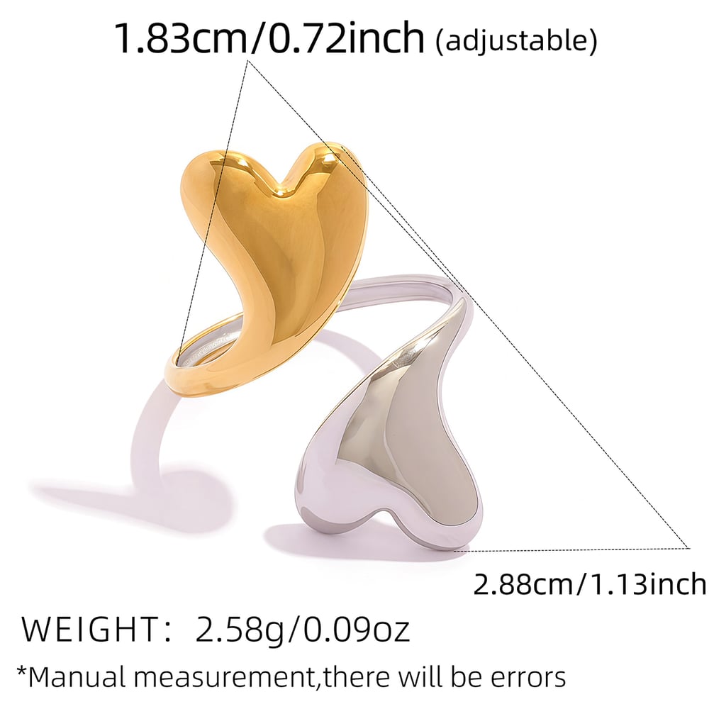 Lily Two Tone Double Heart Ring