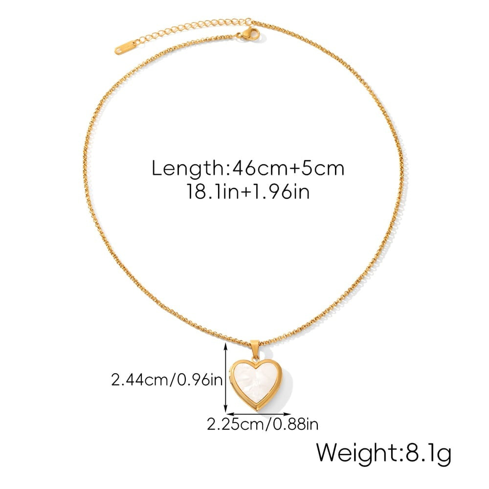 Lainey Gold Tone White Heart Necklace