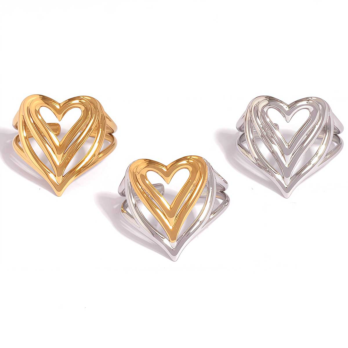 Emily Two Tone Heart Ring