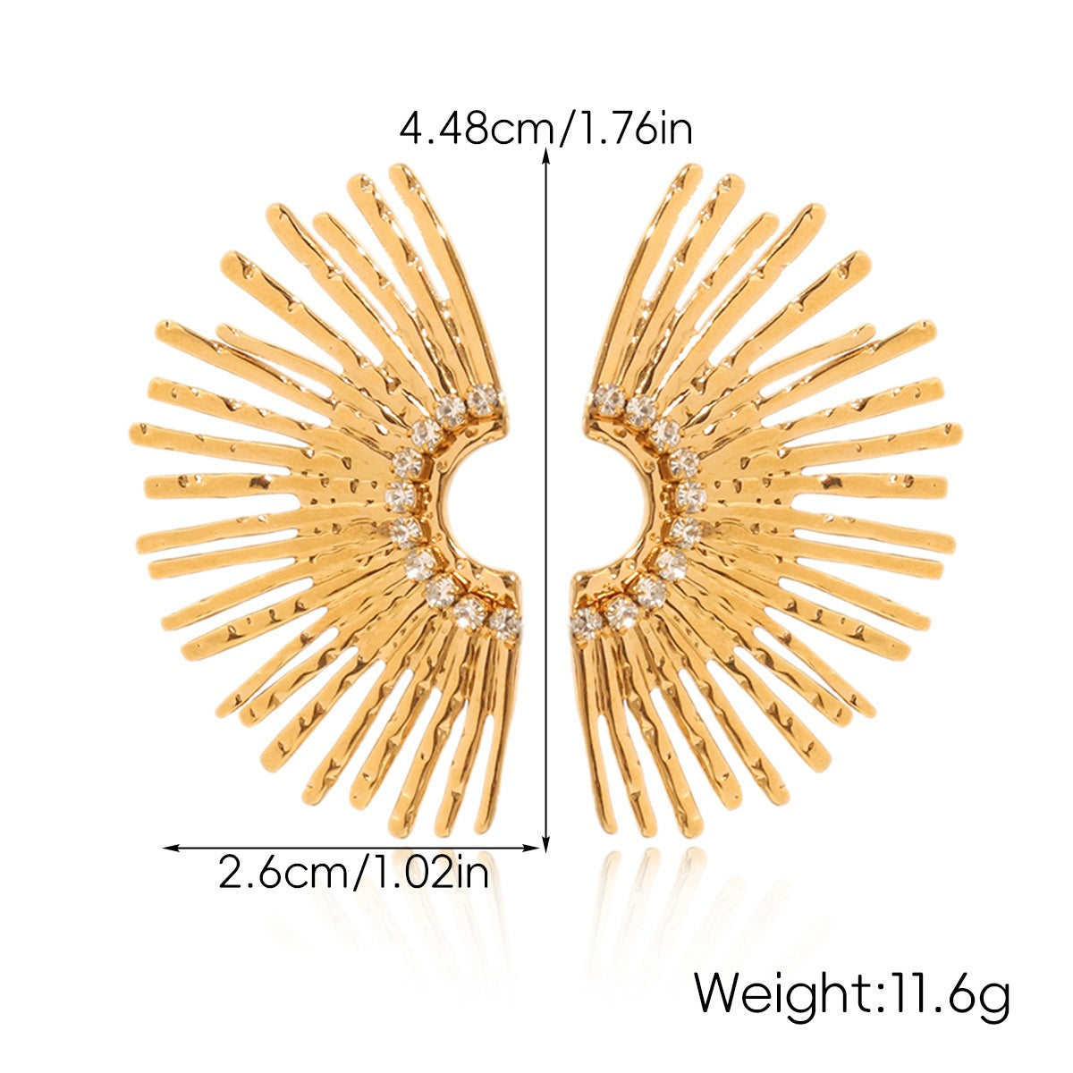 Juniper Gold Tone Wing Zircon Earrings