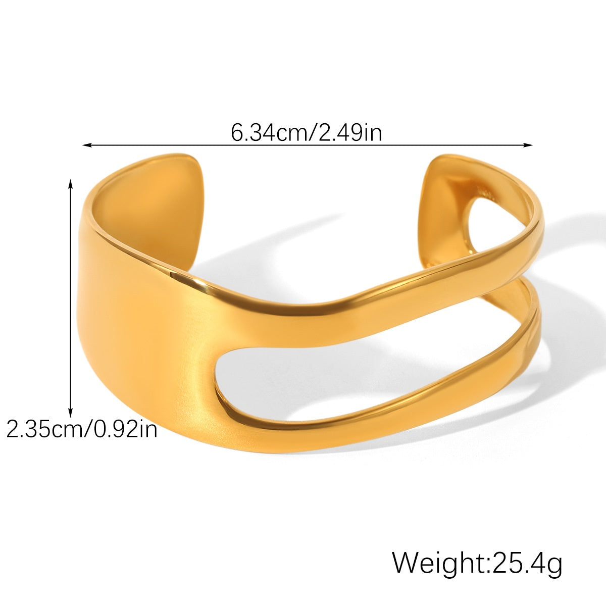 Genevieve Gold Tone Cuff Bracelet