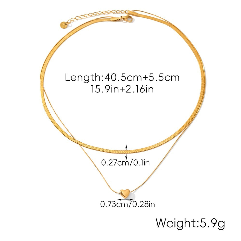 Ivy Gold Tone Layered Heart Necklace