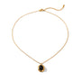 Lillian Gold Tone Black Stone Necklace