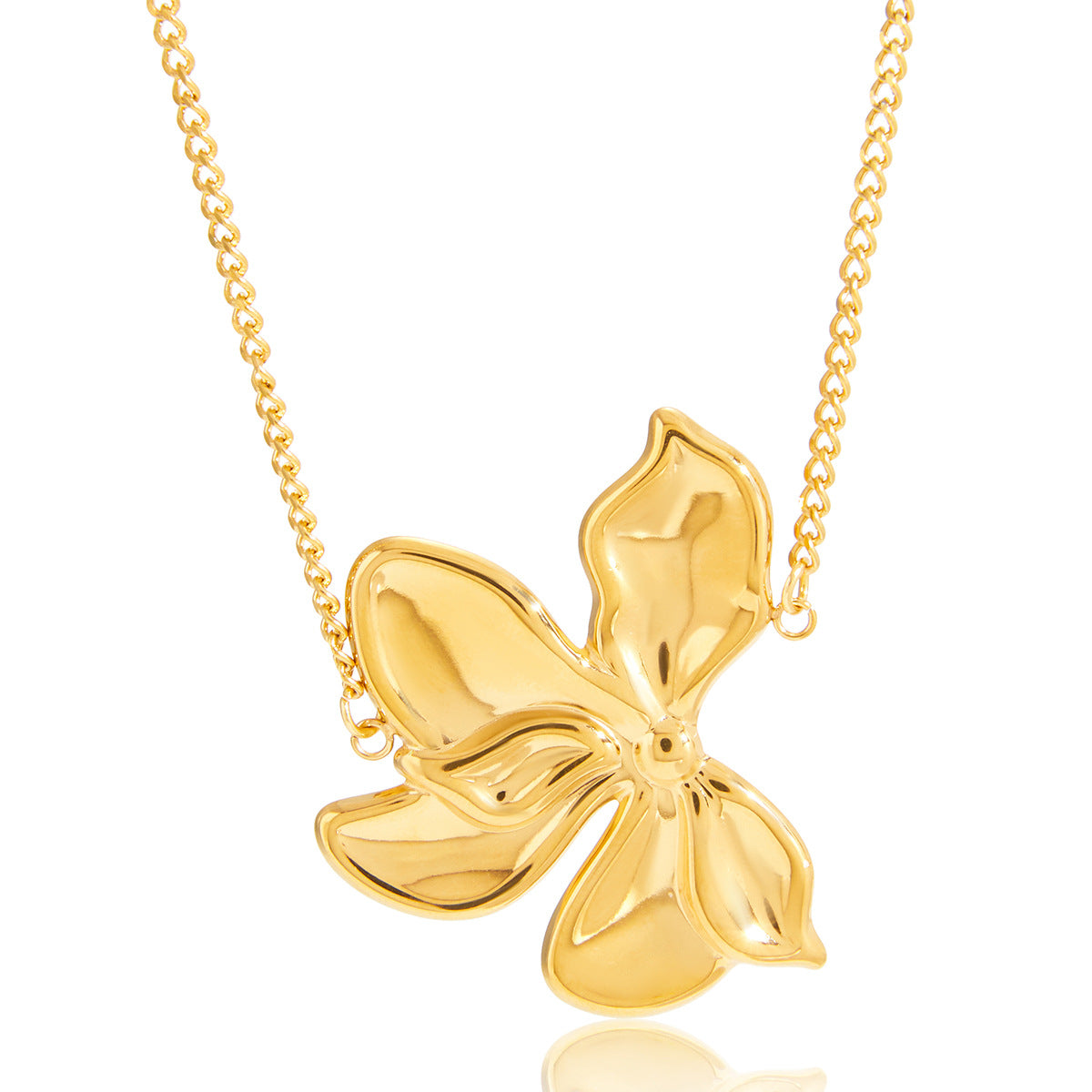 Olivia Gold Tone Flower Statement Necklace