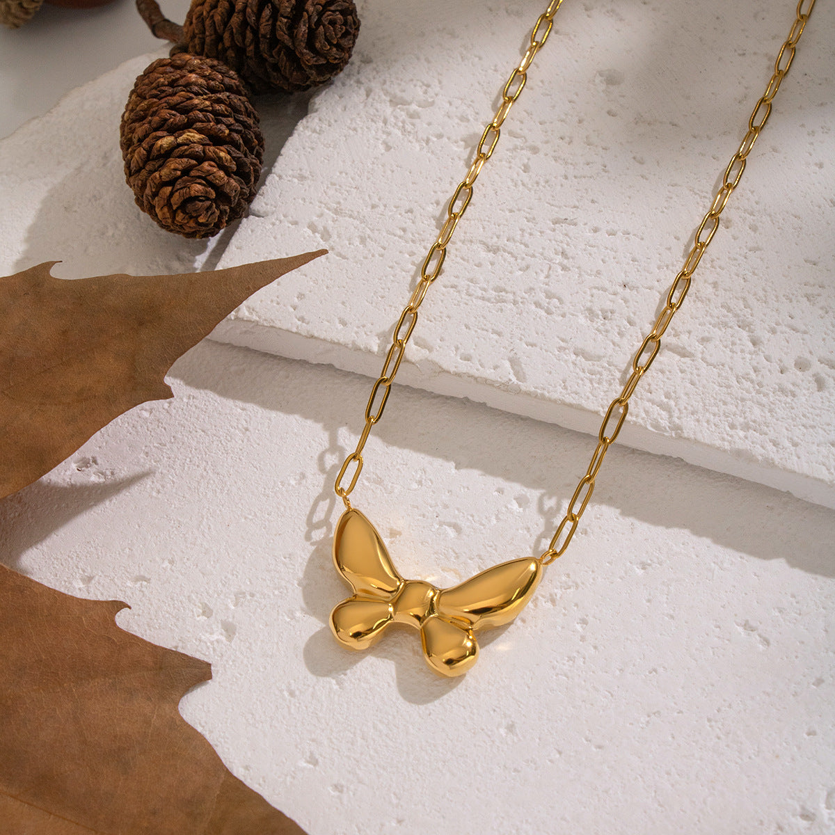 Bailey Gold Tone Butterfly Chain Necklace