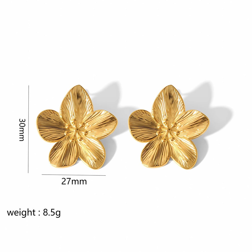 Avery Gold Tone Flower Statement Earrings
