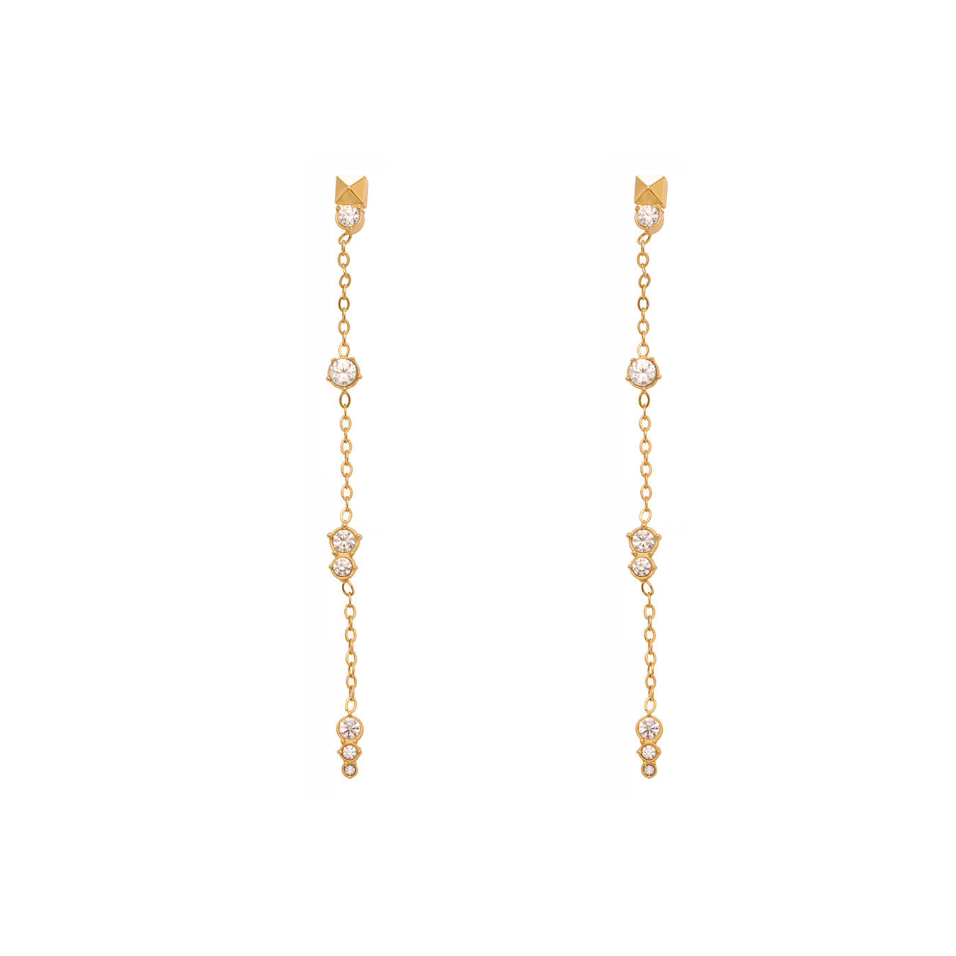 Eden Gold Tone Zircon Drop Earrings
