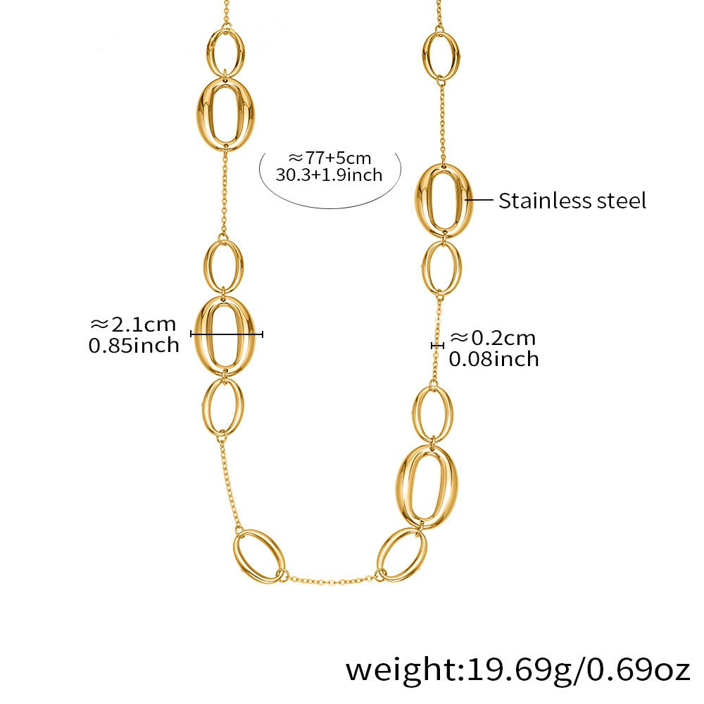 June Gold Tone Long Necklace