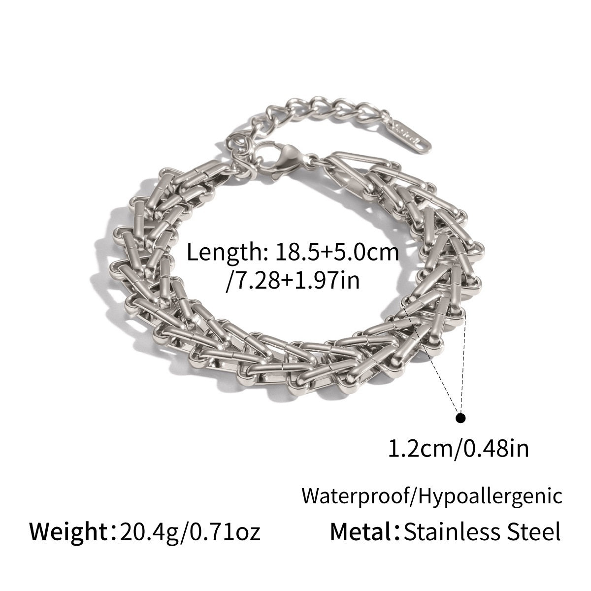 Bella Silver Tone Thick Chain Bracelet