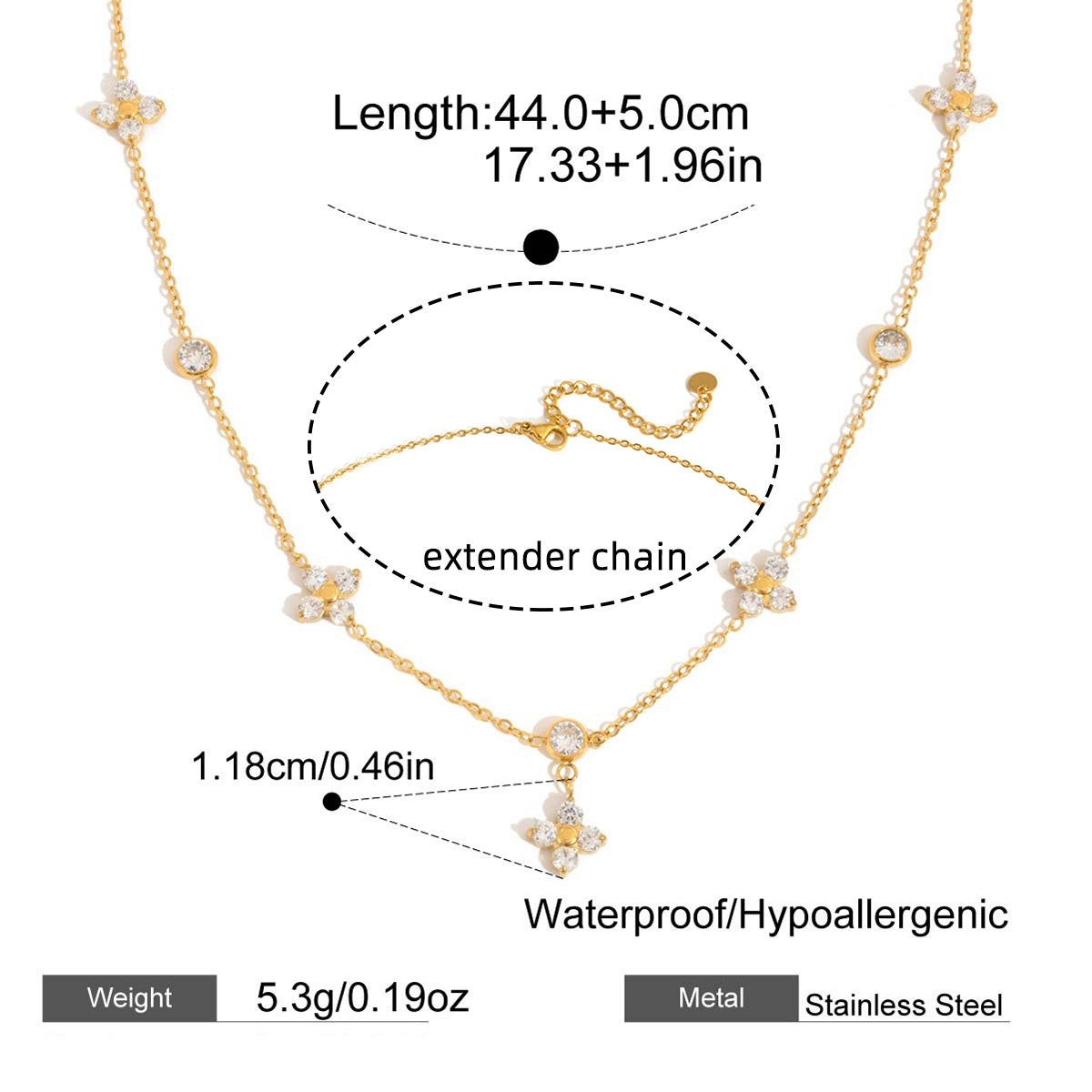 Summer Gold Tone Zircon Necklace